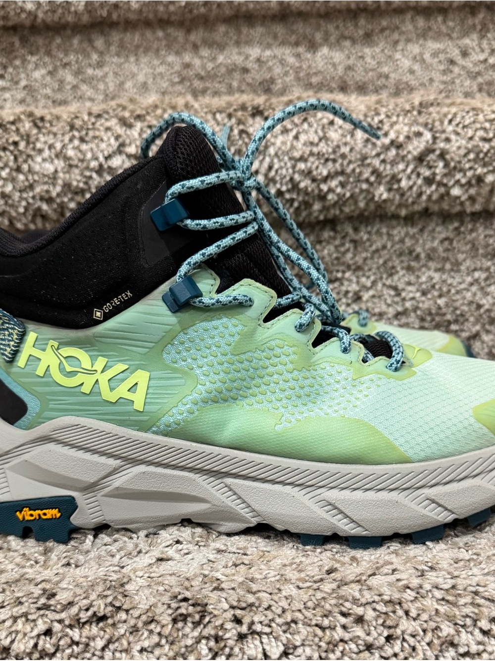 Women’s 5B Hoka Trail Code GTX Waterproof Hiking Boots Blue Teal GORE-TEX Shoes - Picture 1 of 7